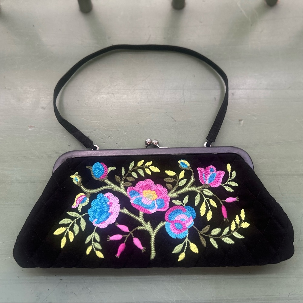 Vera Bradley Veronique embroidered clutch, limited edition from 2005.